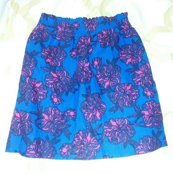 J Crew blue and pink floral size 0 skirt - Picture 3 of 4